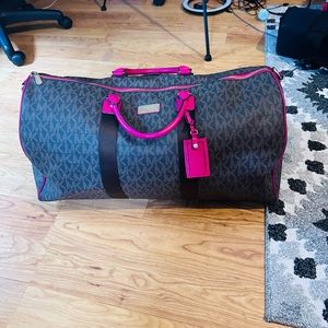 Michael Kors Brown & Pink Weekender XL